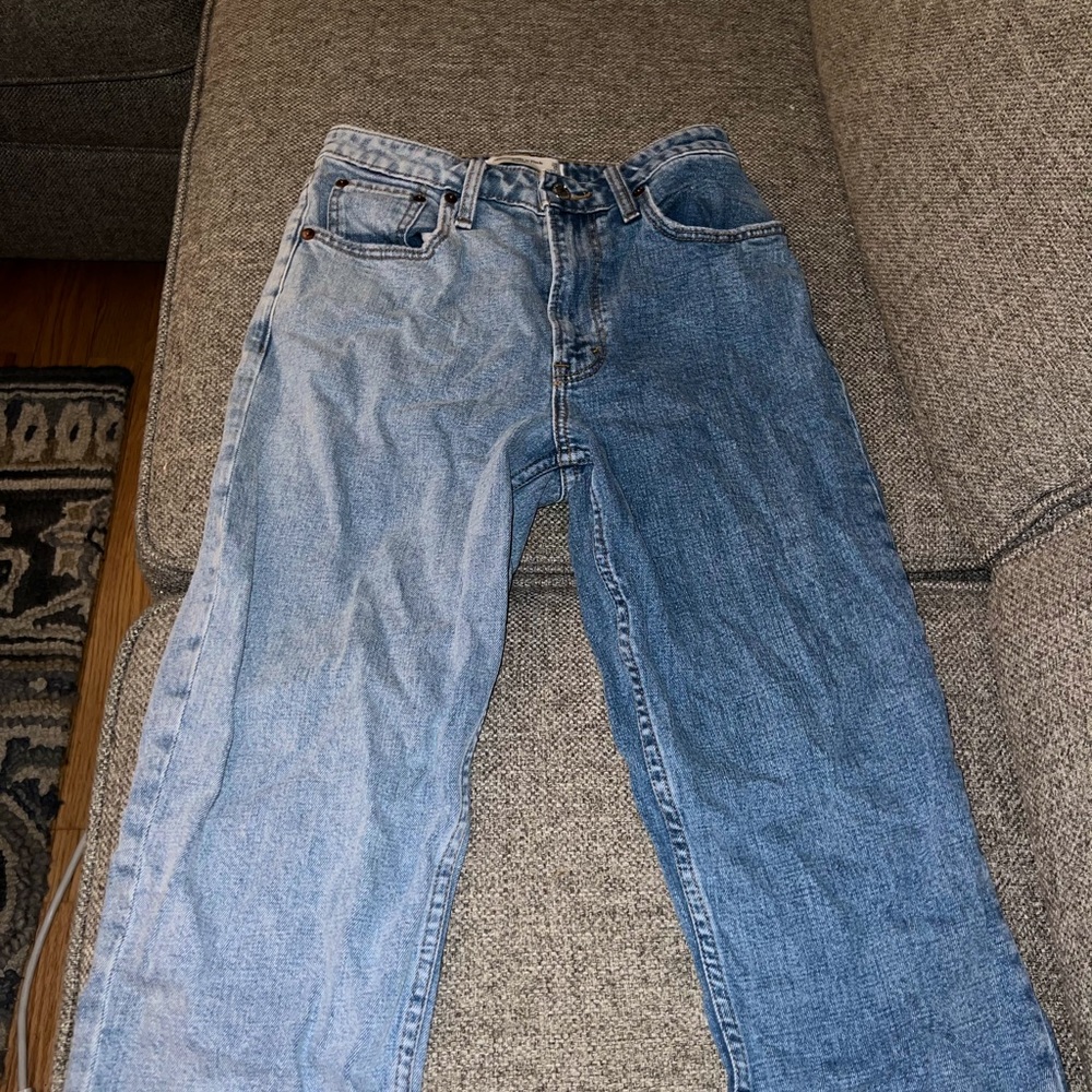 Abercrombie two tone mom high rise curve love jeans size 0s
